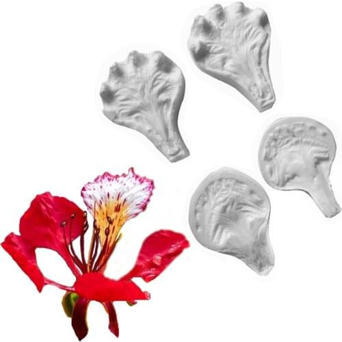 Delonix Regia Petals Silicone Mold Fondant Cakes Decorating Tool Molds Sugarcraft Chocolate Baking Tools For Cakes Gumpaste Form