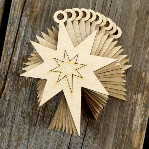 Wooden Christmas Nativity Star Craft Shapes Plywood Xmas Decoration