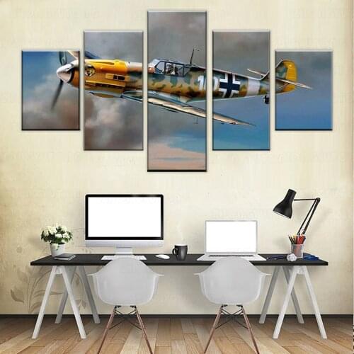 HD print 5 canvas painting sky battle plane poster modern decoration bedroom living room home wall decoration