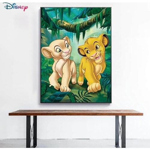 5D DIY Disney Diamond Painting Lion King Movie Inlaid Diamond Embroidery Childrens Handmade Interior Decoration Gift