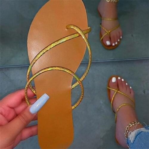 Summer Womens Slippers New Fashion Flat Bottom Flip-Flops Open Toes Outdoor Beach Female Sandals Roman Style Plus Size Shoes