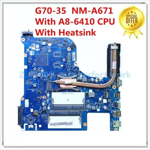 For Lenovo G70-35 Laptop Motherboard FRU 5B20K04319 With AMD A8-6410 2.0Ghz CPU NM-A671 DDR3L Mainboard 100% Tested Fast Ship