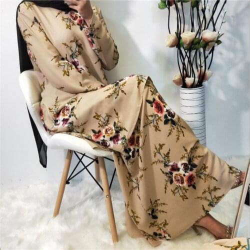 Fashion islamic longer printed two pieces sets female Arab plus size printed tops + muslim longer skirts two pieces abaya wq1385