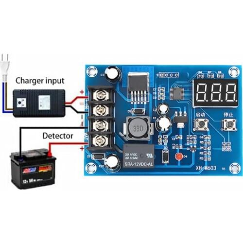 XH-M603 Charging Control Module 12-24V Storage Lithium Battery Charger Control Switch Protection Board With LED Display NEW