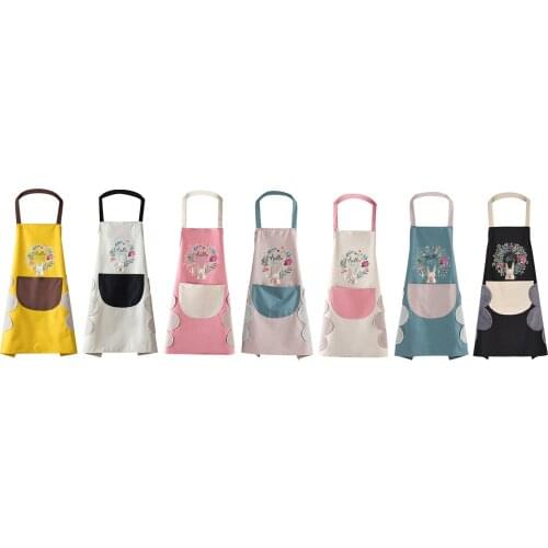 Soft Comfort Kitchen Cooking Apron with Pocket and Hand Towel for Women