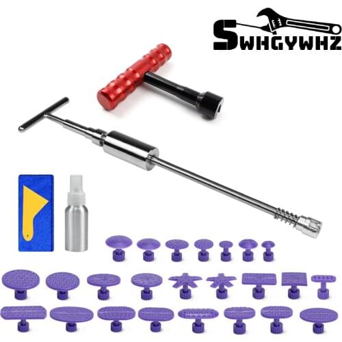 29pcs Car Paintless Dent Repair Removal Kits Removal Tools Hammer T-Bar Glue Puller Dent Repair Kit