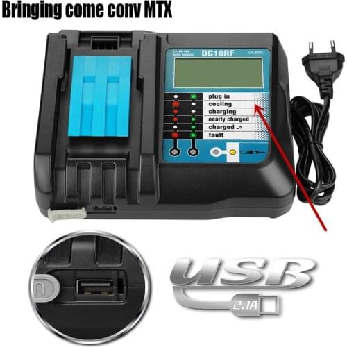 Newest DC18RF Li-ion Battery Charger 3.5A Charging Current for Makita 14.4V 18V BL1830 Bl1430 DC18RC DC18RA Power tool with USB