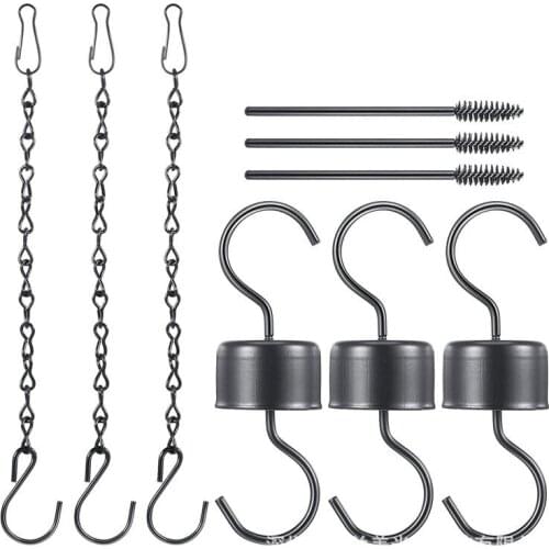 New Black Metal Hook Hummingbird Feeder Garden Water Feeder Plastic Flowers Anti-ant Hook Hummingbird Feeders Accessory