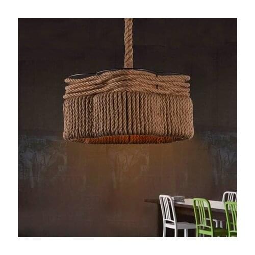 Loft Style Iron Rope LED Droplight Industrial Vintage Pendant Lamp Dining Room Bar Hanging Light Fixtures Indoor Lighting