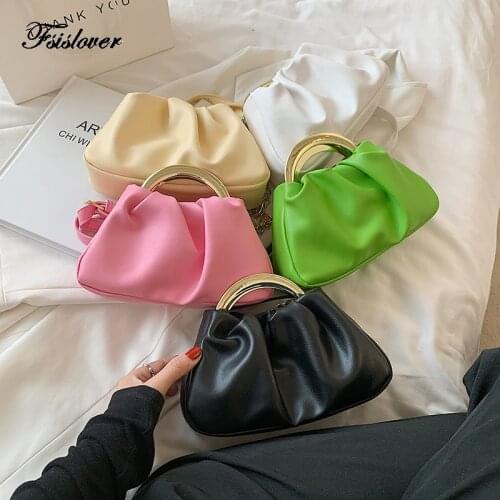 Day Clutch Soft Leather Hobos Bag Dumpling Clip Purse Bag Women Cloud Underarm Shoulder Bag Pleated Baguette Pouch Totes Handbag