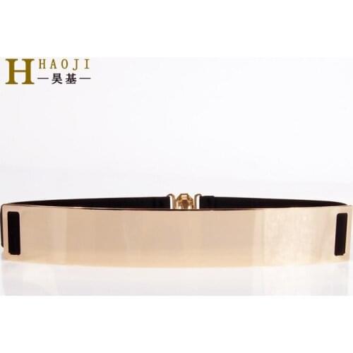 Metal buckle belt for dresses women ladies elastic waist chain belts female gold thin belts fashion 2018 waistband RT151