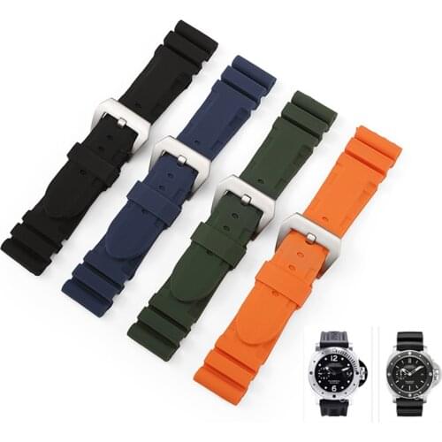 BEAFIRY Silicone Watch Band 22mm 24mm Rubber Watch Strap Watchbands Bracelet Waterproof Sweatproof Black Blue Sports