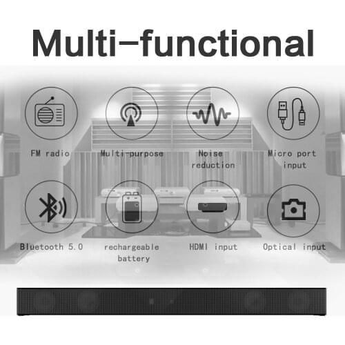 40W soundbar wall mounted TV whispering gallery wireless bluetooth speaker 4 speakers subwoofer for TV computer sound system Box
