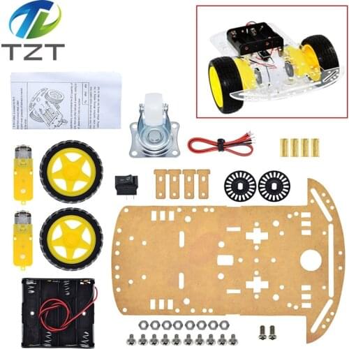 TZT New Motor Smart Robot Car Chassis Kit Speed Encoder Battery Box 2WD For Arduino Free Shipping