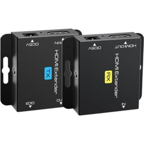 2-port HDMI extender IR POE cat5/6 cable( HDMI ethernet extender+HDMI Loop out ) 1080P with power adapter up to 50M