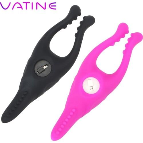 VATINE Clitoris Clip Stimulator Female Masturbator G-spot Rabbit Clamps Vibrator Sex Toys for Women Adult Games Nipple Massager