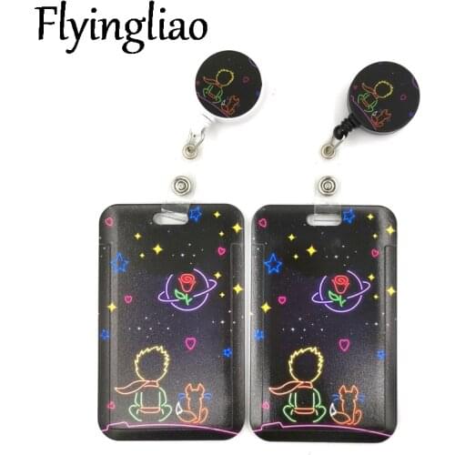 Little Prince Cartoon Retractable Badge Reel Lanyard Nurse ID Business Credit Card Work Card Badge Holder Office Student Clips