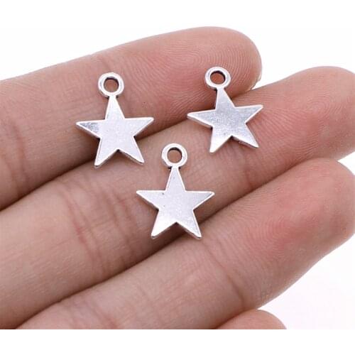 WYSIWYG 20pcs 15x12mm 2 Colors Antique Silver Color Antique Bronze Tone Pentagram Star Charms Pendant Jewelry Findings