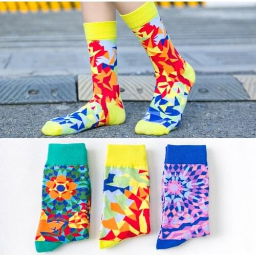 YZ-S-ZZ-0093Lovers stockings Kaleidoscope street personality sports socks College Style socks cotton socks