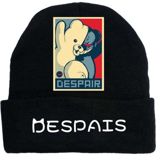 Cotton Knitted Hat Danganronpa Japanese Game Cosplay Cute Print Casual Streetwear Black White Warm Caps 2021 New Arrival Beret