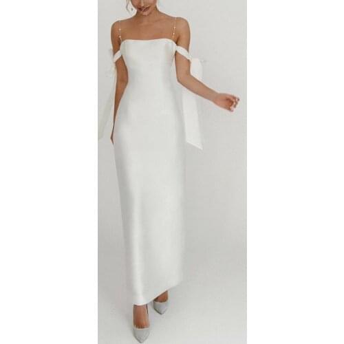 Women Elegant Long Dress Slash Neck Lacing Solid Sexy Drop Shoulder Pearl Temperament Long Dress Vestidos Party Evening Dresses