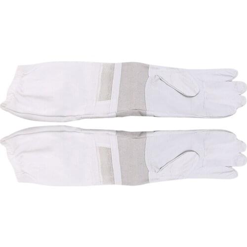 1 Pair Beekeeping Gloves Sheepskin Breathable Material Bee Tools Universal Model Canvas Gloves