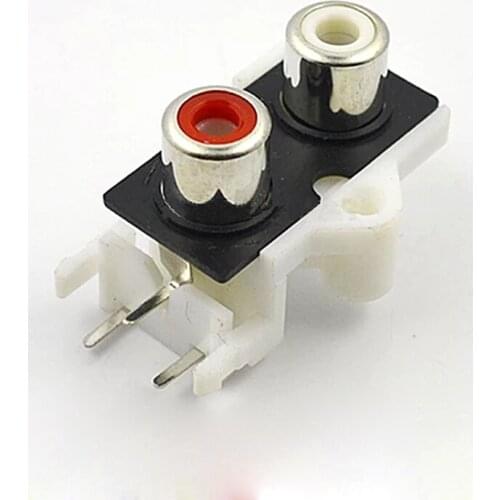 10pcs 2 Holes RCA Lotus Plug White Red / AV Jack RCA Female Socket Audio Video Connector