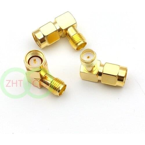 100pcs SMA male to SMA female right angle in series RF adapter