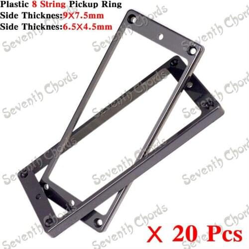 20 Pcs Black Plastic Slanted 8 String Electric Guitar Humbucker Pickup Ring - Guitar part