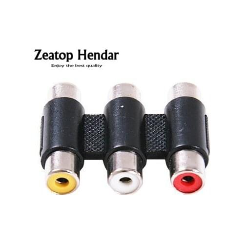 20pcs/lot High Quality Triple 3 RCA Female to 3 RCA Female AV Audio Video Coupler Adapter F