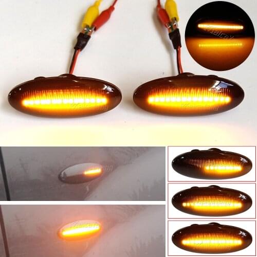 2x Dynamic LED Side Marker Flowing Turn Signal Light Side Repeater Lamp 12V Panel Lamp for NISSAN Micra Note Qashqai J10 X-Trail