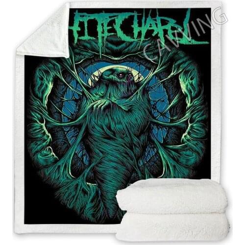 Whitechapel Band 3D Printed Sherpa Blanket Rectangle Blanket Home Textiles Fleece Wearable Blanket Throw Blanket for Sofa