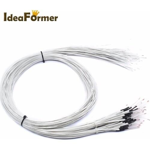 5pcs 100K ohm NTC 3950 Thermistors Sensors with Cable 3D Printers Parts For for Reprap Mend Part High Temperature Accessories