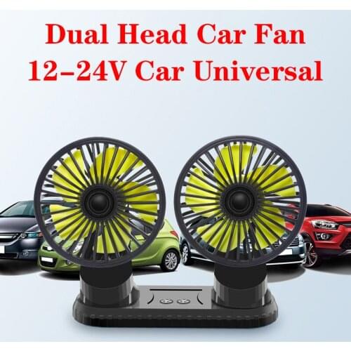 Car Portable Dual Head Fan Large Angle Rotation Mini USB Fan Car Desk Cooling Car Fan Suitable for Desktop and Instrument Panel