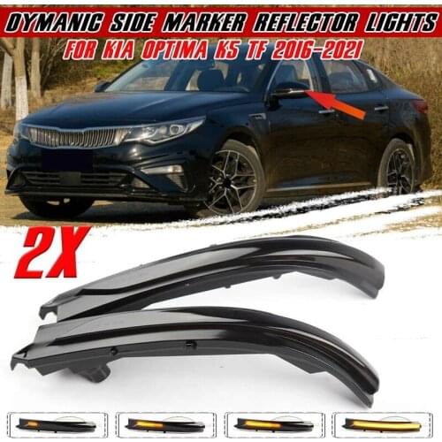 Car LED Dynamic Side Rear View Mirror Light Turn Signal Light for Kia Optima K5 TF 2016-2021