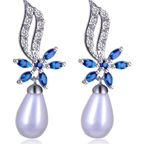 Free Shipping Guaranteed 100% High Quality New Fashion Popular Russian Style Simulated Female Gifts Pearl Earrings E2325