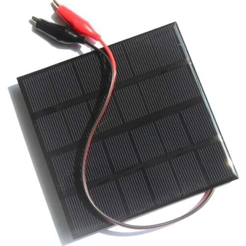 BUHESHUI BUHESHUI 2W 6V Solar Panel Monocrystalline Solar Panel Battery Charger For 3.7V With Clip 10pcs