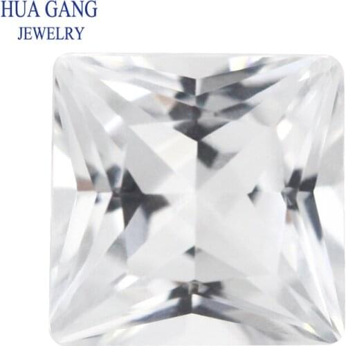 White Topaz Square Shape 2x2-5x5mm Loose Natural Topaz Stone Beads For Jewelry Making Free Shipping AAAAA