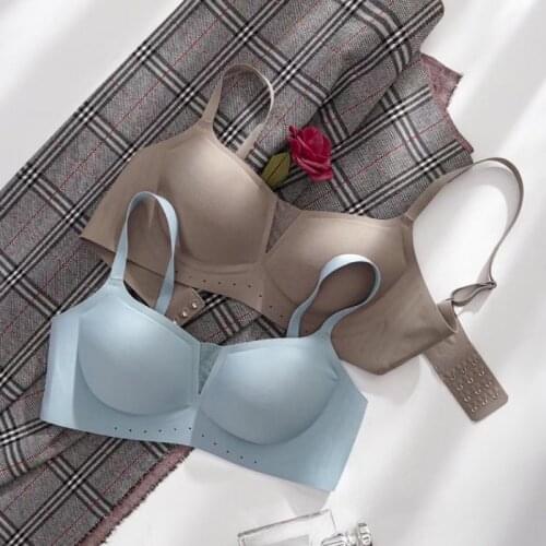 Wasteheart New Maiden Women Fashion Blue coffee Wireless Padded Seamless Female Bra Sexy One-Piece Bras Bralette Underwear A B