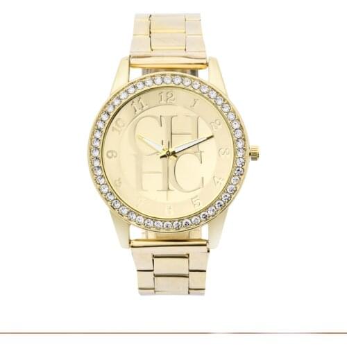 Reloj mujer New Ladies Fashion Casual CH Quartz Watch Women Crystal Stainless Steel Digital Watch Cheap Hot Sale zegarki meskie