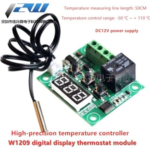 W1209 Digital Temperature Controller High Precision Temperature Controller Temperature Control Switch Miniature Temperature Cont