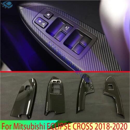 For Mitsubishi ECLIPSE CROSS 2018 2019 black Right hand drive Door Window Armrest Cover Switch Panel Trim Molding Garnish