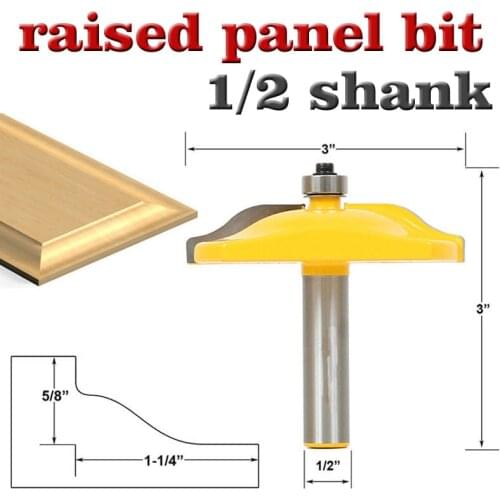 1pc 1/2" Shank Raised Panel Router Bit - Ogee Door -3" Diameter door knife Woodworking cutter Tenon Cutter for Woodworking Tools