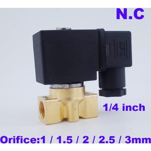 GOGO 0-40/20/15/10/7bar 2 way Pneumatic Brass water valve zero pressure start G1/4" 12V 24VDC normal close PU solenoid valve