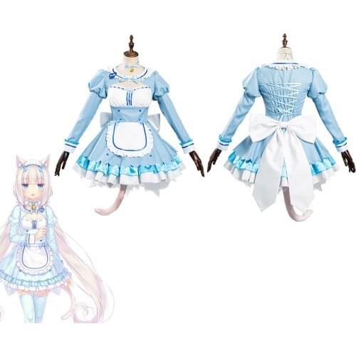 Game Nekopara Vanilla Cosplay Costumes Maid Lolita Dress Outfits Halloween Carnival Suit