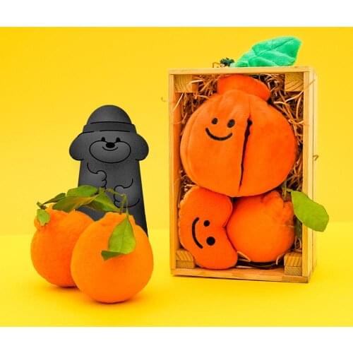 Ins hot style Korean Orange toy Dog Plush Fruit Toy Plush Food Dog Toy With Funny Sound Cat Puppy Chew Interactive Toys