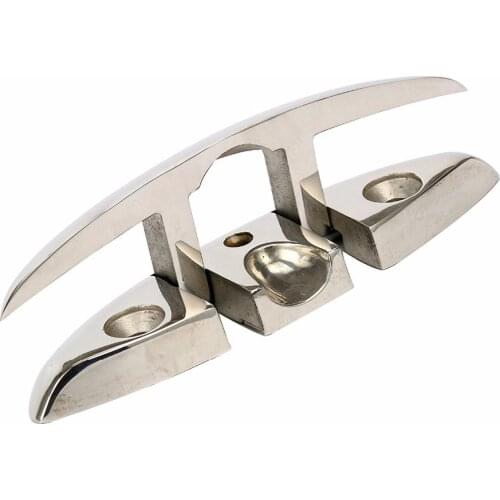 2Pcs 6'' Folding Marine Stainless Steel Stud Mount Flip Up Cleat Boat Base Hardware