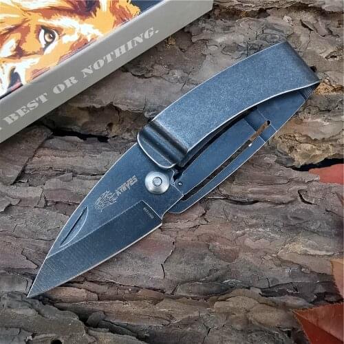 Outdoor Tactical Camping Hunting Survival Pocket Folding Knife Hang Camp Peeler Blade Carabiner Peel Pare Mini Fold Knife