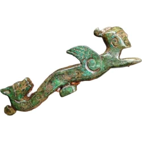 Chinese decorate old jade Statue Dragon man