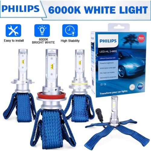 H11 LED Headlight H4 H7 philips Ultinon Essential LED Kit 6000K 12V 9005 HB3 HB4 H1R2 9006 9012 Headlight H8 H16 LED Fog Lamps